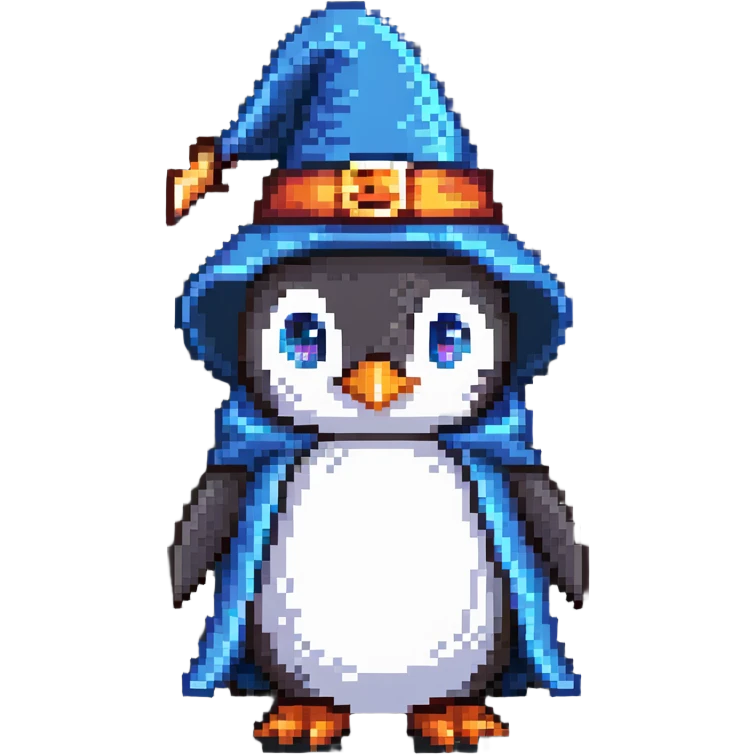 A penguin wizard emoji