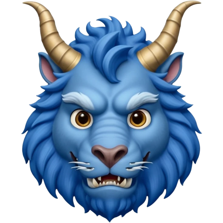 Blue Beast with horn from Beauty and the Beast Movie emoji