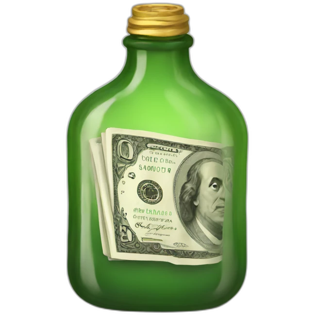 bottle with money emoji