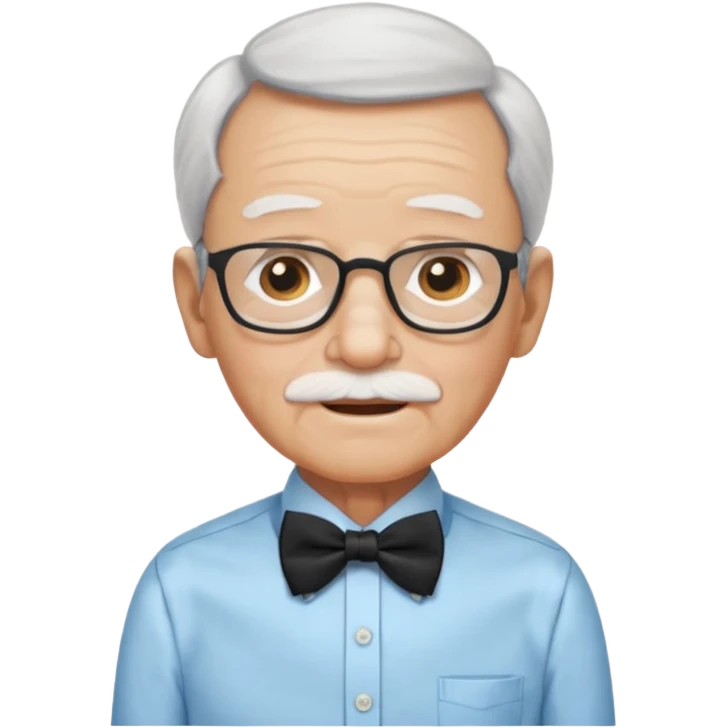 elderly with bow tie and shirt emoji