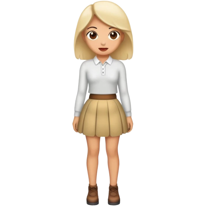 Horny emoji in skirt emoji