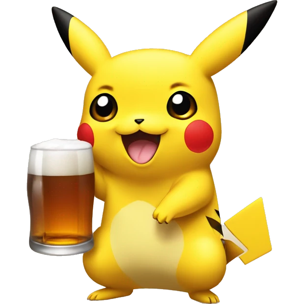 pikachu qui bois une biere emoji