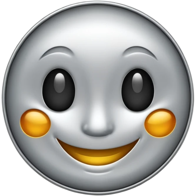 Silver coin smile emoji