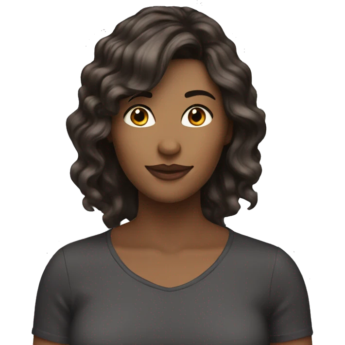change the hair color to dark hair emoji
