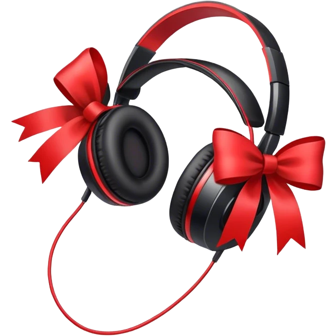 Headphones with a bow emoji