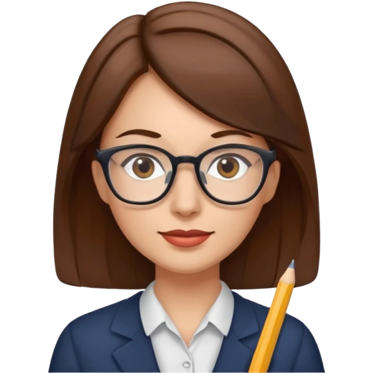 woman teacher with medium brown hair emoji