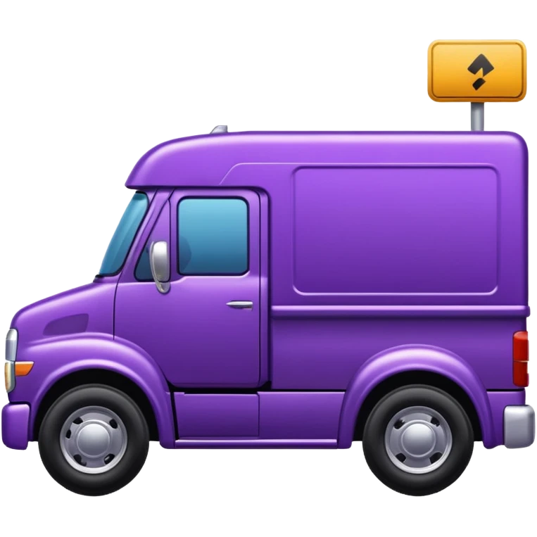 purple truck emoji facing right emoji