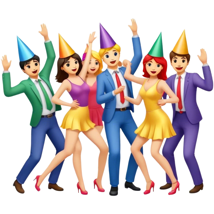 Workplace people dancing at the party. emoji