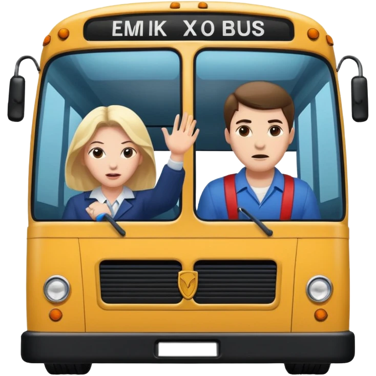 A man throwing one woman into a bus  emoji