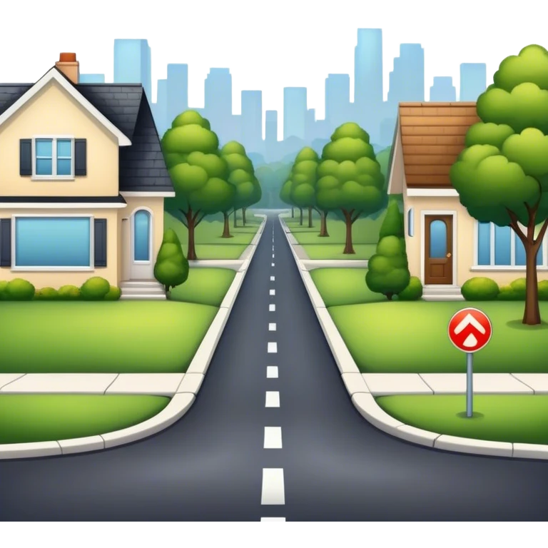 Road in suburban neighborhood emoji