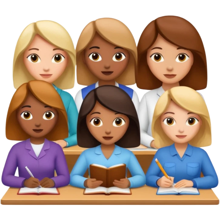 Mujeres estudiando emoji