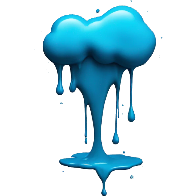 Cyan blue paint splash splatter drip emoji