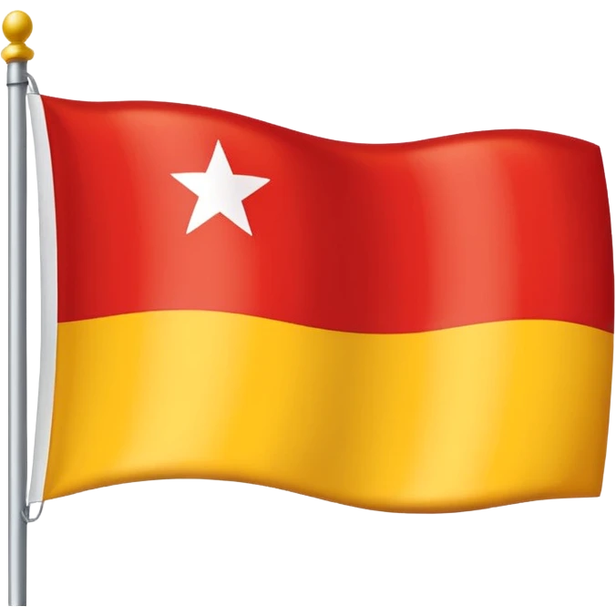 a three coloured flag with red, white & yellow colour.horizontally arranged and White in the middle emoji