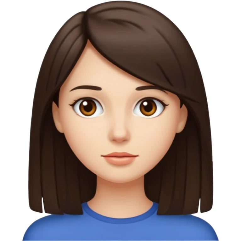 Brunette with straight hair emoji