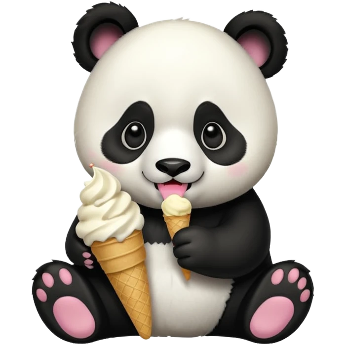Panda eating ice cream emoji