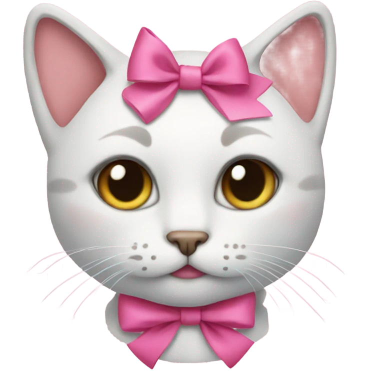 Cat wearing a pink bow  emoji