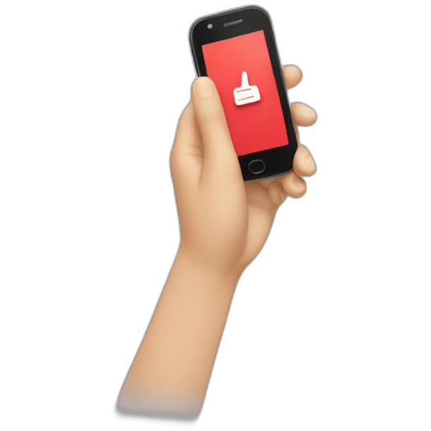 A Hand  holding a Cell pone emoji