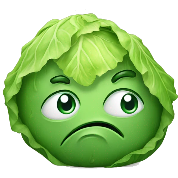 Sad cabbage crying tears emoji
