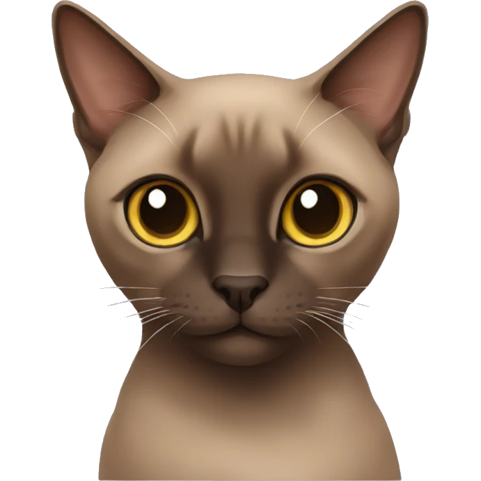 dark brown tonkinese cat emoji
