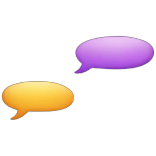 three speech bubbles that are directed in the came direction emoji
