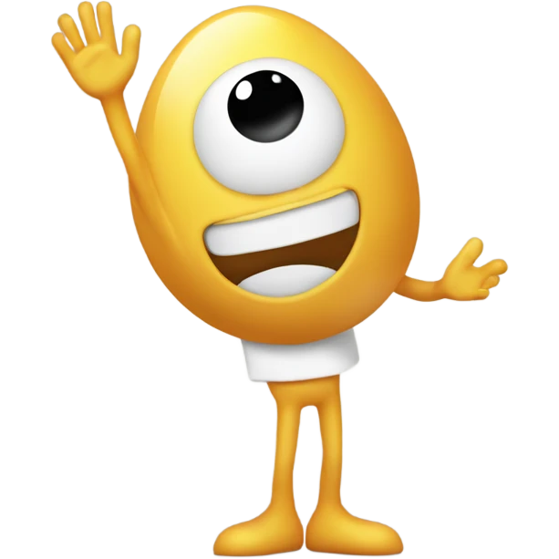 Little egg man waves his hands in the air  emoji