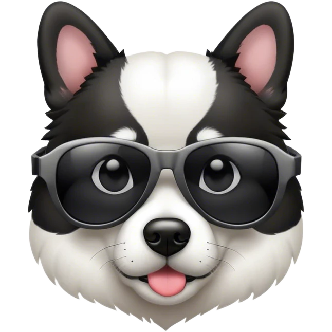 Black and white dog with sunglasses  emoji