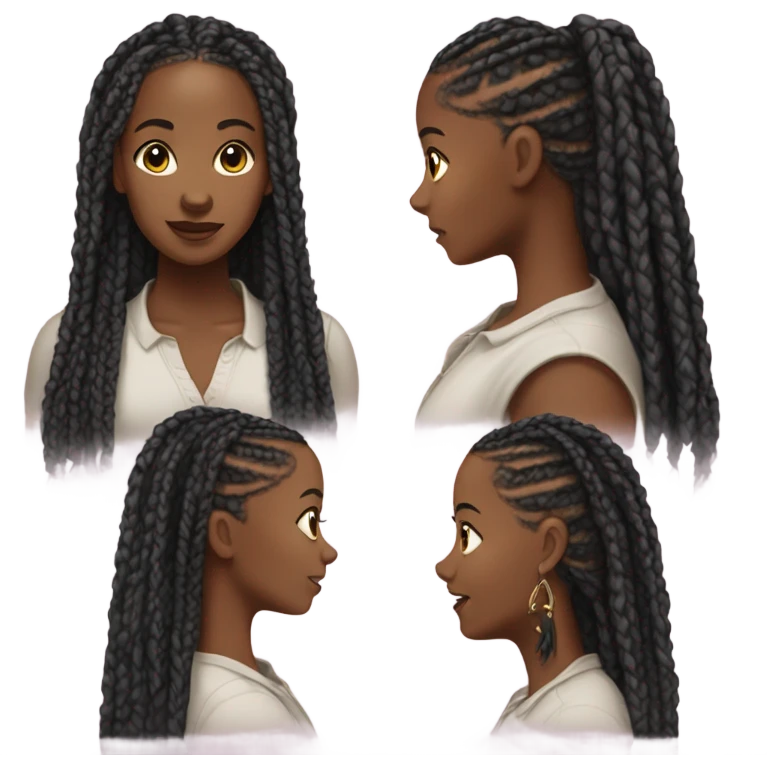black woman with box braids emoji
