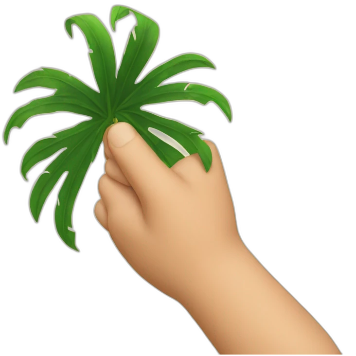 A thumb being squeezed by a palm emoji