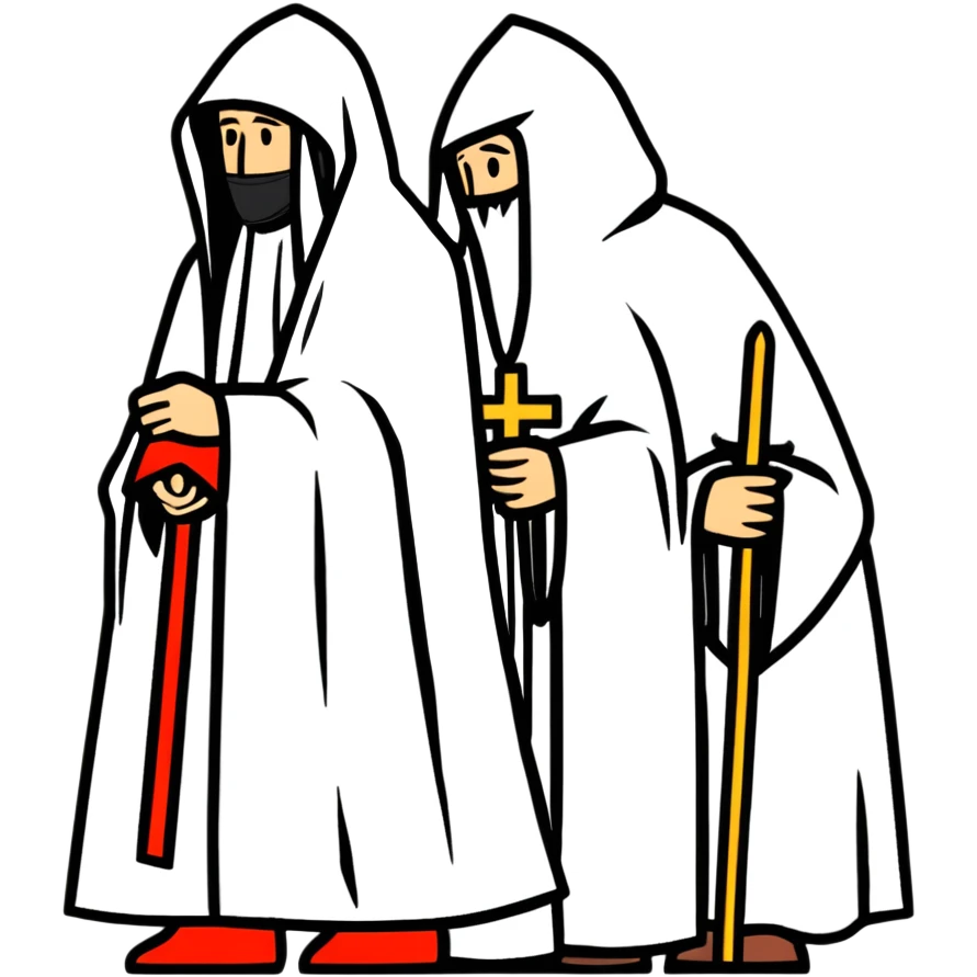 Spanish Holy Week procession with hooded nazarenos emoji