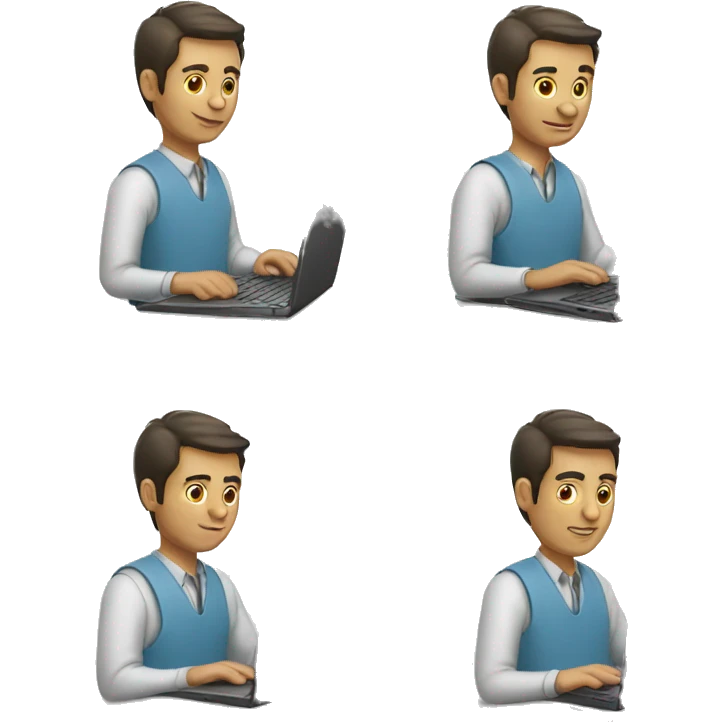 laptop working man emoji