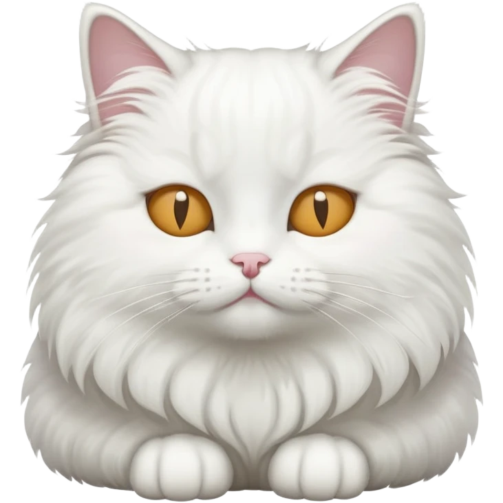 A white cat sitting with eyes closed emoji