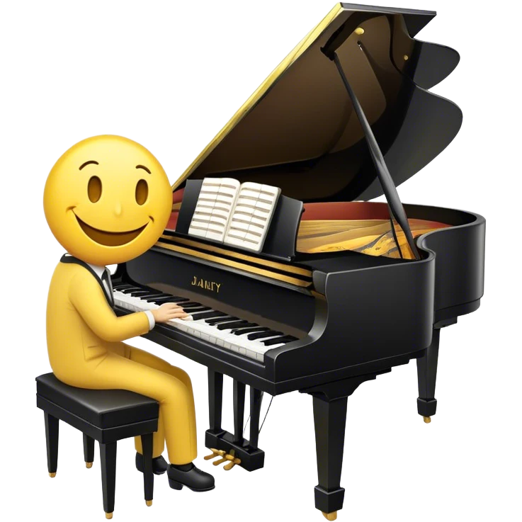 smiley playing piano  emoji