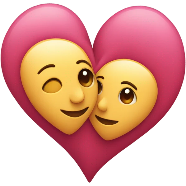 Two hearts hugging each other emoji