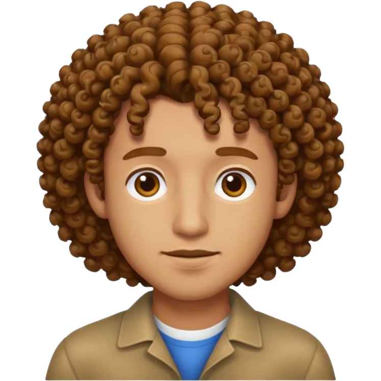 homme blanc brun avec cheveux frisés emoji