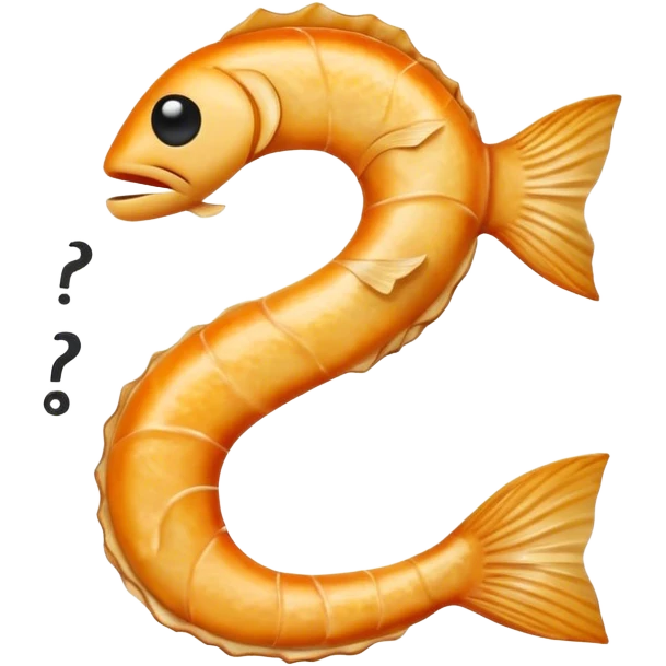 Cod fish next to a question mark emoji