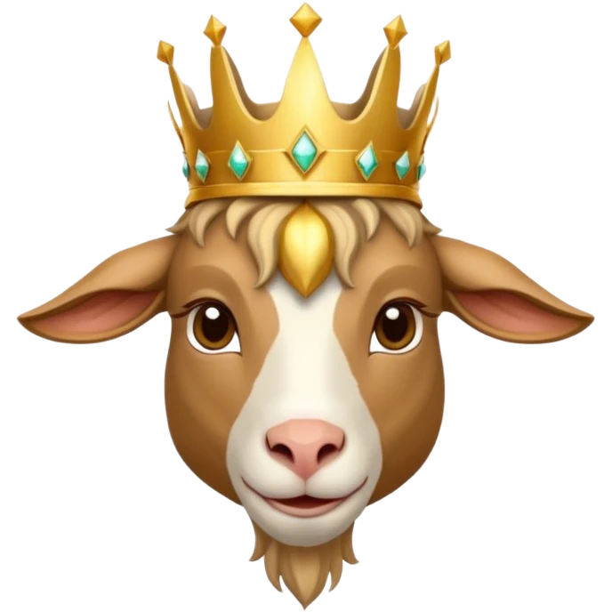 a goat with a king crown emoji