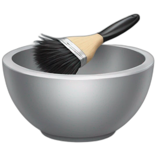 Empty hair dye bowl and brush emoji