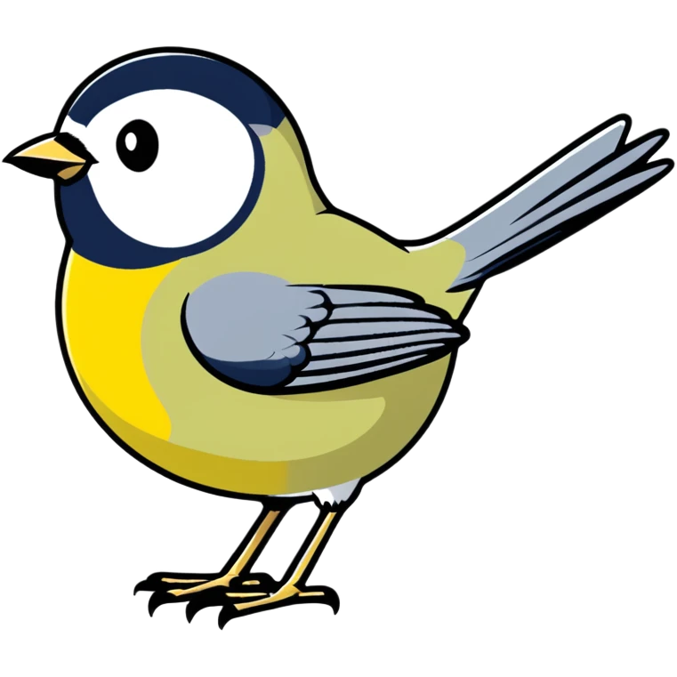 Colorful great tit bird with yellow belly emoji