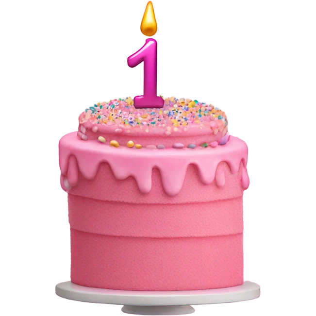 1/2 birthday cake pink emoji