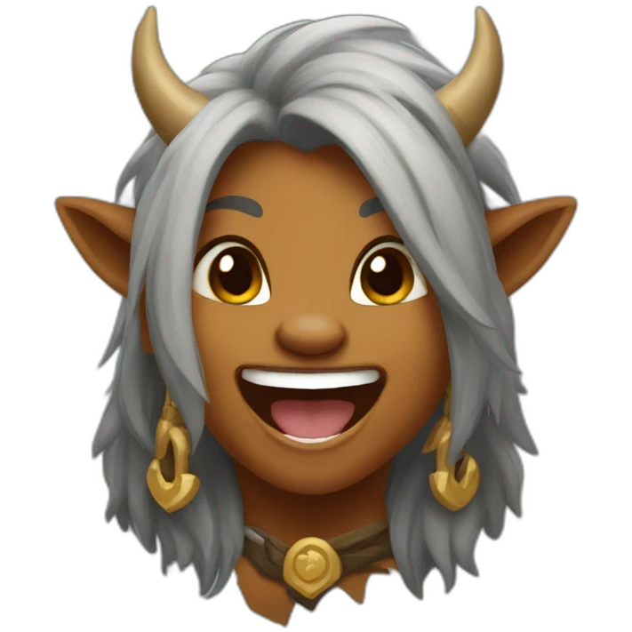 tauren female laughing emoji