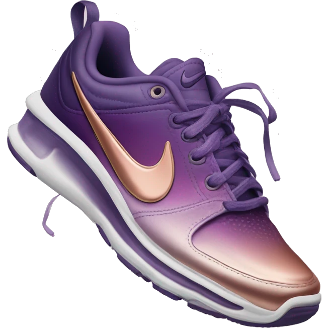 photorealistic pair of metallic dark purple to rose gold ombre Nike Sneakers emoji