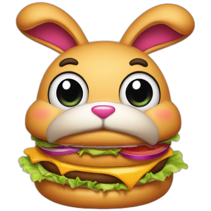 Bad bunny raper eats burger emoji