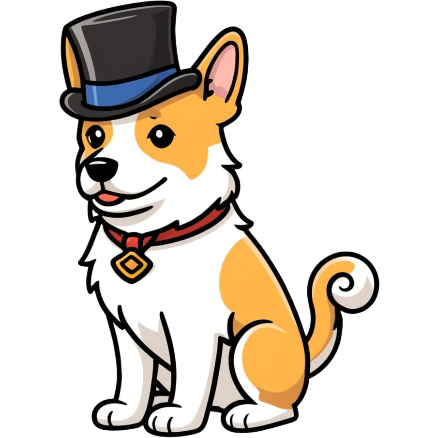 dog with tophat emoji