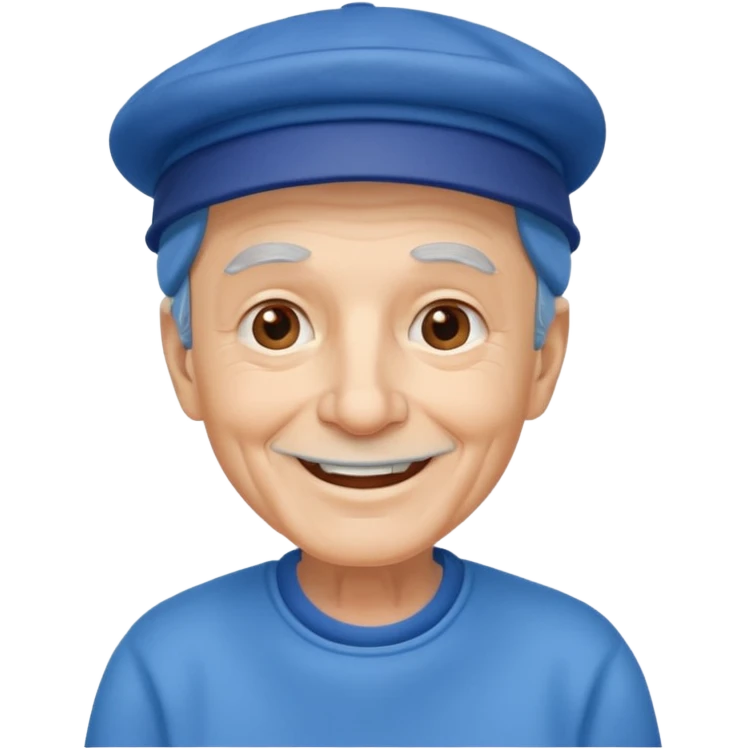 elderly man with blue hat emoji
