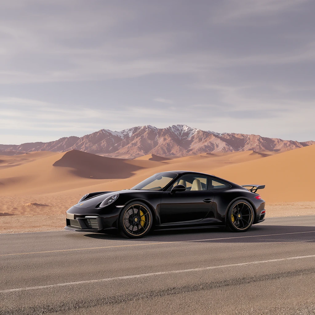 A modern desert mountain, wallpaper, modern, porsche 911 emoji
