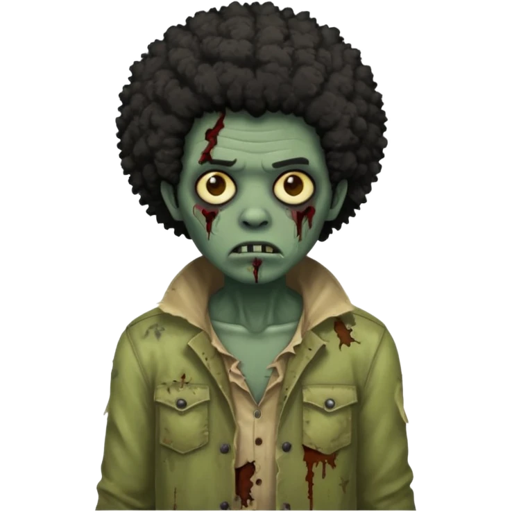 Zombie with a black Afro  emoji
