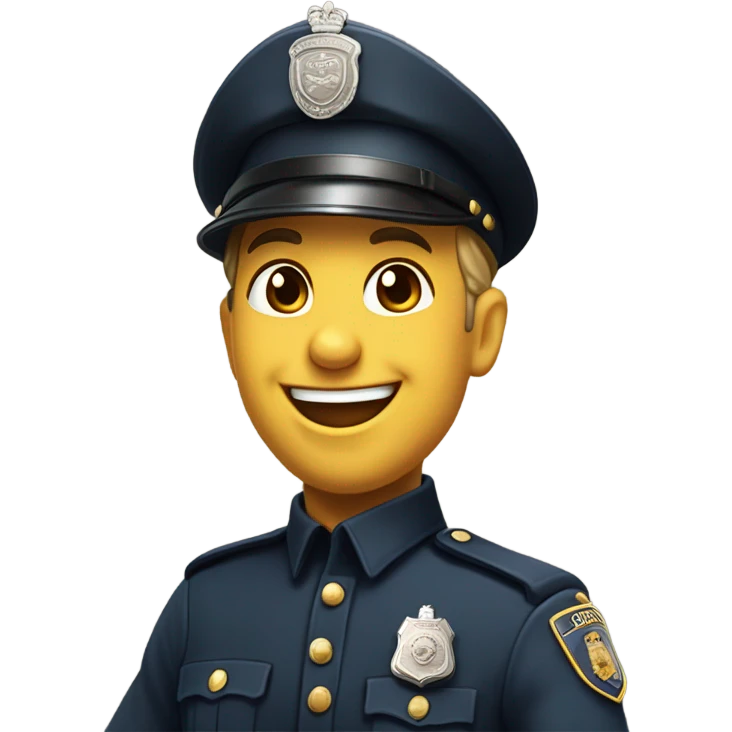 Police officer laughing historically  emoji
