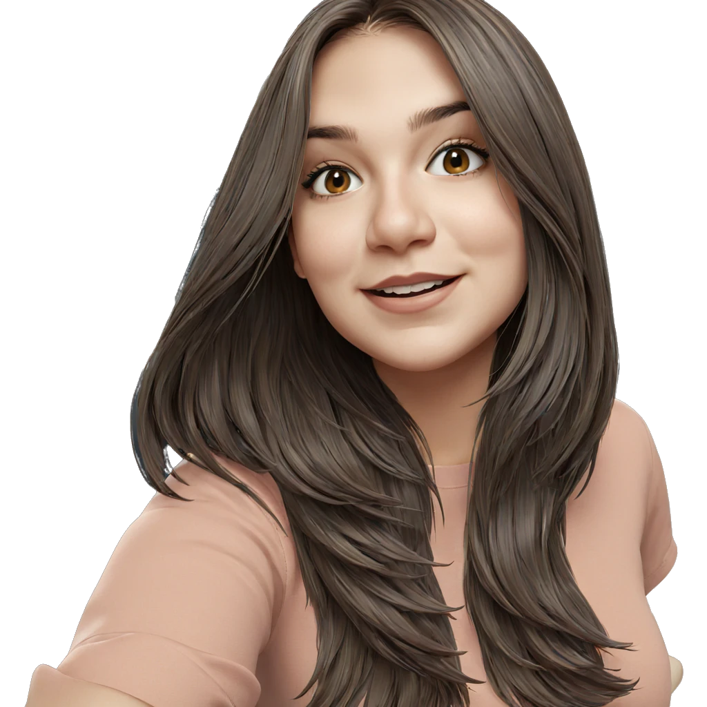 smiling girl with brown hair emoji