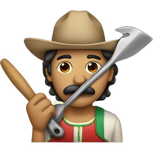 Mexican with a mustache holding a tool emoji