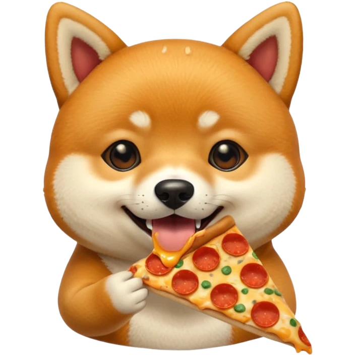 animated shiba inu eating pizza emoji